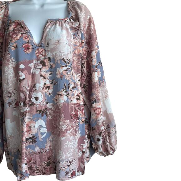 Andree by Unit Women Tunic Top 1X Multicolor Floral Grandma Cottage Boho Hippie - Picture 4 of 9